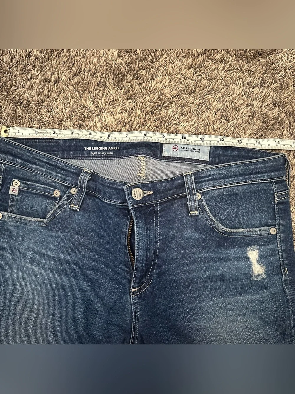 AG Adriano Goldschmied Women’s Dark Blue Skinny Jeans - Faded Wash - Picture 8 of 10